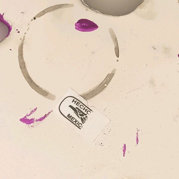 Ceramic Talavera Crescent Moon Hot Pink Fuschia & Purple Wall Decor 10" x 8" - Picture 10 of 10